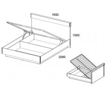 Кровать 160 с подъемником, TORINO