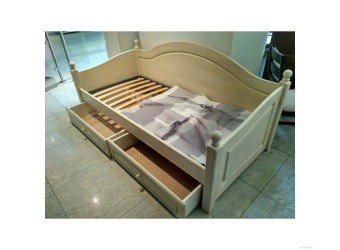 Односпальная кровать Лотос сосна (брашированный крем)
