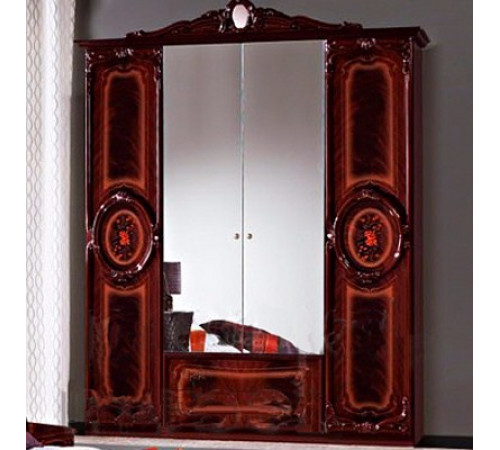 Четырехстворчатый шкаф для одежды Роза (могано)