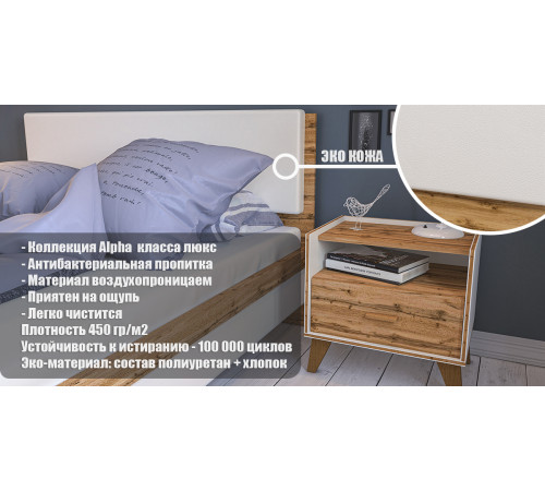 Односпальная кровать 90x200 Сканди МН-036-21