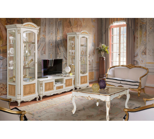  Гостиная Альба 1 слоновая кость с золочением)