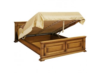 Двуспальная кровать «Верди Люкс» П434.08п с подъёмным механизмом (дуб рустикаль с патинированием)