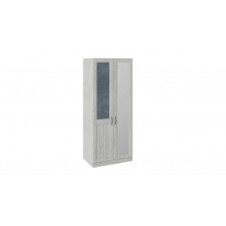 Шкаф для одежды с 1 глухой и 1 зеркальной дверью левый «Кантри» (Замша синяя/Винтерберг) СМ-308.07.021L (з)