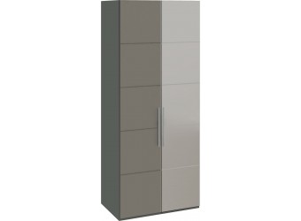 Шкаф с 1-й глухой и 1-й зеркальной правой дверями «Наоми» (Фон серый, Джут) СМ-208.07.04 R