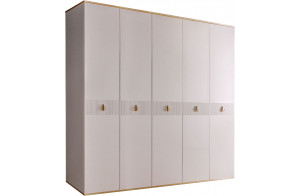 Пятистворчатый шкаф для одежды Rimini Solo РМШ2/5 (s) (слоновая кость)