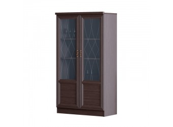 Шкаф витрина комбинированный для гостиной Лира 44 темный